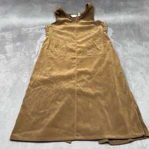 Orvis Brown suede Sleeveless maxi jumper pinafore dress women’s size L